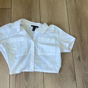 white open back forever 21 crop top